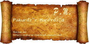 Pakurár Manfréd névjegykártya